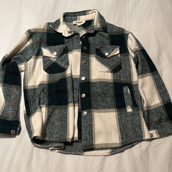 BB Dakota by Steve Madden Plaid Shacket Evergreen Plaid Size Medium - Picture 6 of 15